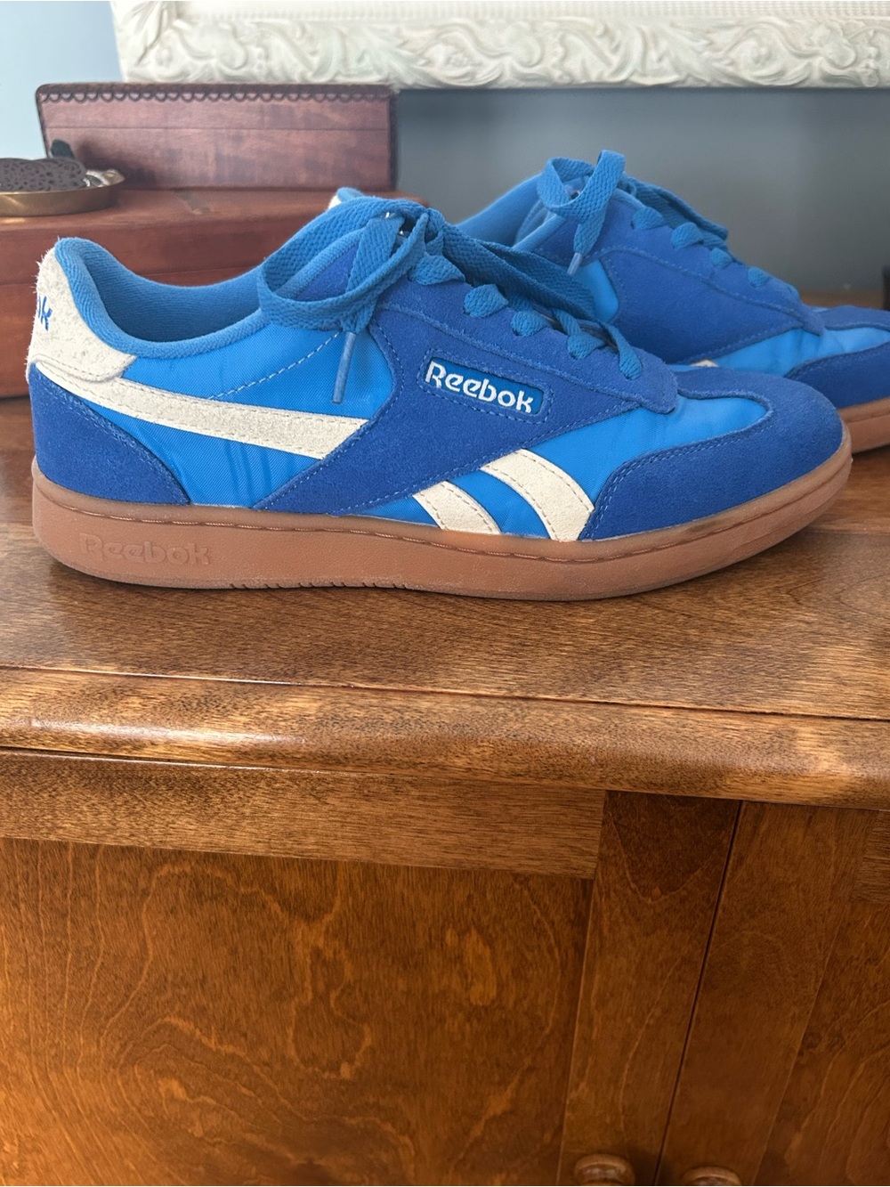 Reebok Forte Lounger Blue and White Suede & Fabric Sneaker